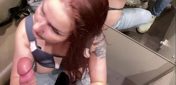  Sweet public Blowjob and fuck in changing room. KleoModel amateur wife